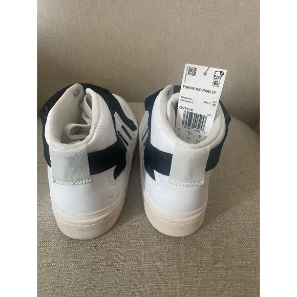 Mens Adidas Forum Mid Parley Casual Sneaker Cloud White Core Black New main image 8
